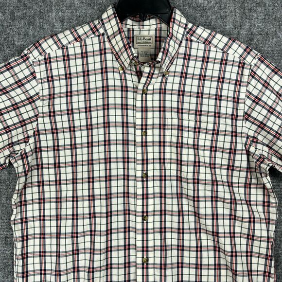 LL Bean Shirt Mens‎ L Traditional Fit Plaid Short-Sleeve Business Casual Travel - Picture 3 of 10